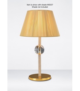 Table Lamp (SHADE SOLD SEPARATELY) 1 Light Gold, Crystal - 2