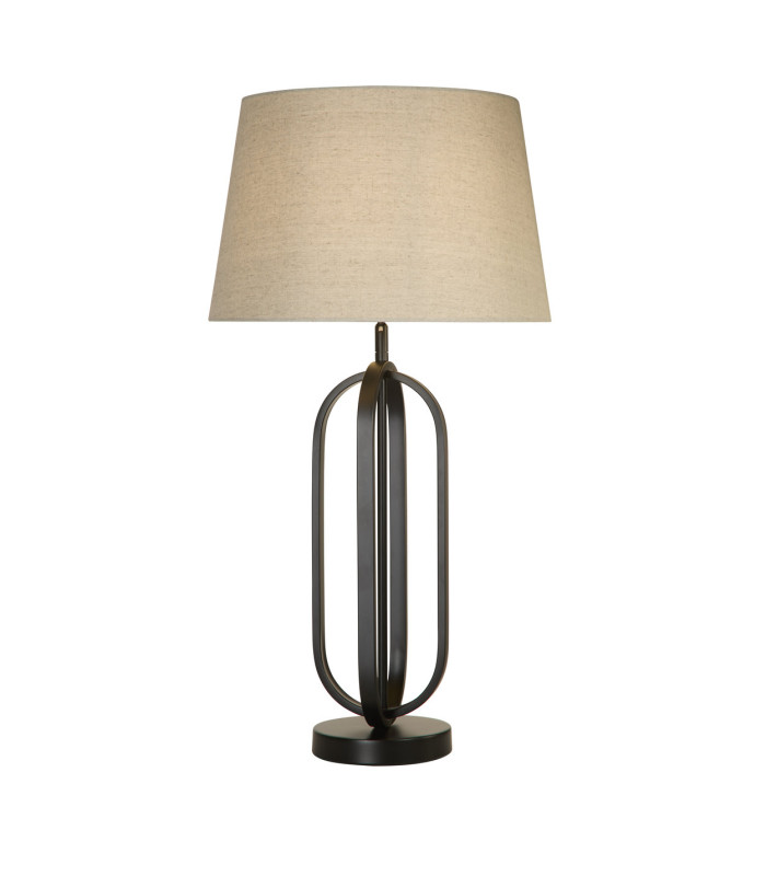Chic Table Lamp Black Natural Shade 1x E27-3
