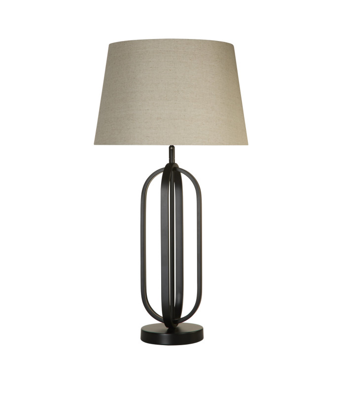 Chic Table Lamp Black Natural Shade 1x E27-4