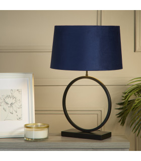 Elegant Table Lamp Matt Black Navy Shade 1x E27-2