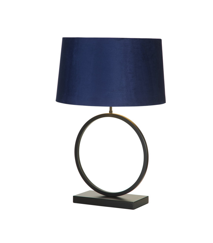 Elegant Table Lamp Matt Black Navy Shade 1x E27-3