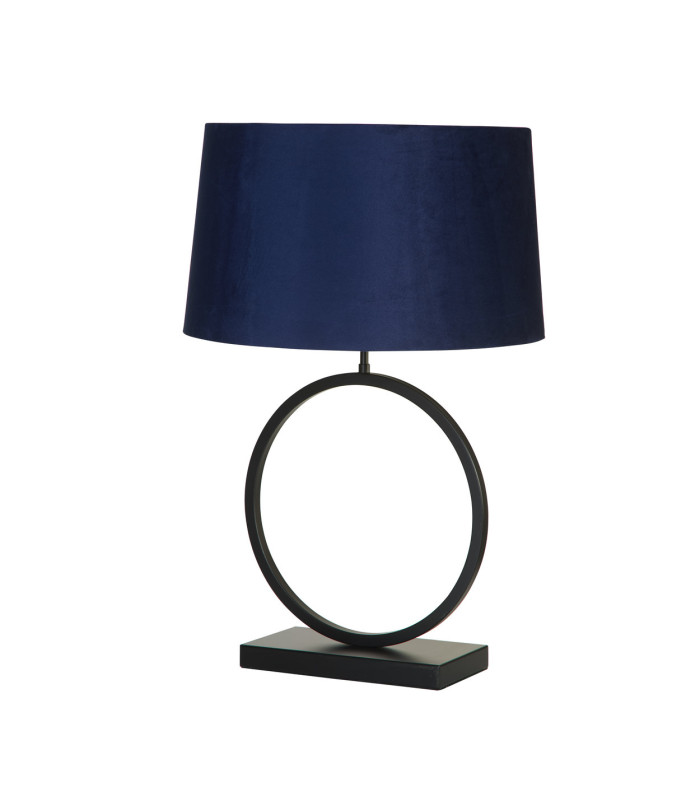 Elegant Table Lamp Matt Black Navy Shade 1x E27-4