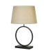 Elegant Table Lamp Matt Black Natural Shade 1x E27-1