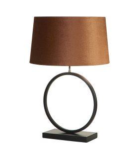 Elegant Table Lamp -Matt Black Burnt Orange Shade 1x E27-1