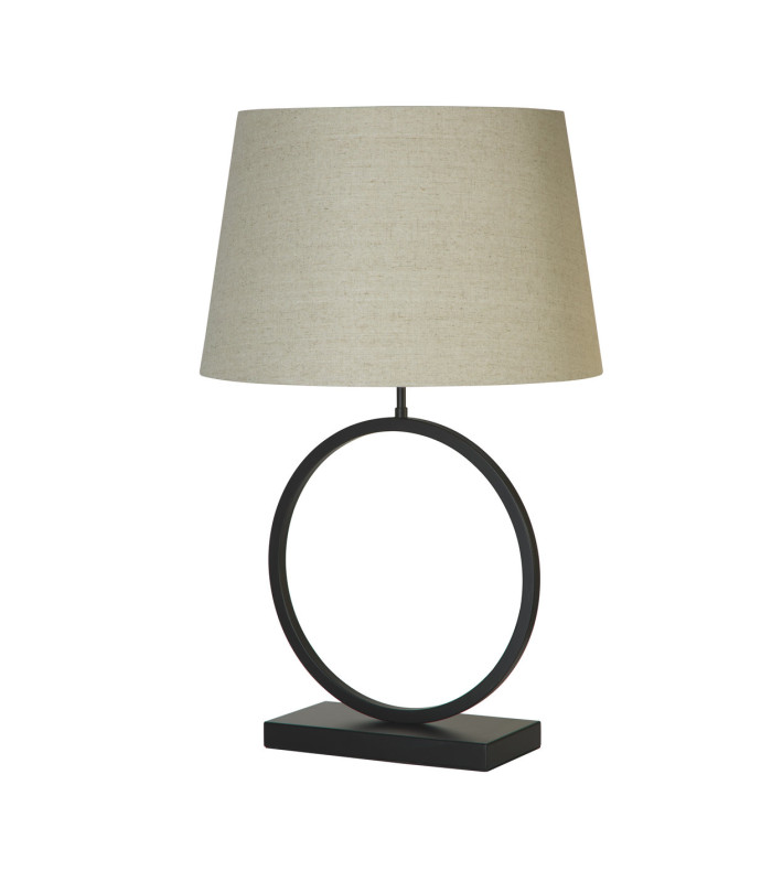 Elegant Table Lamp Matt Black Natural Shade 1x E27-4