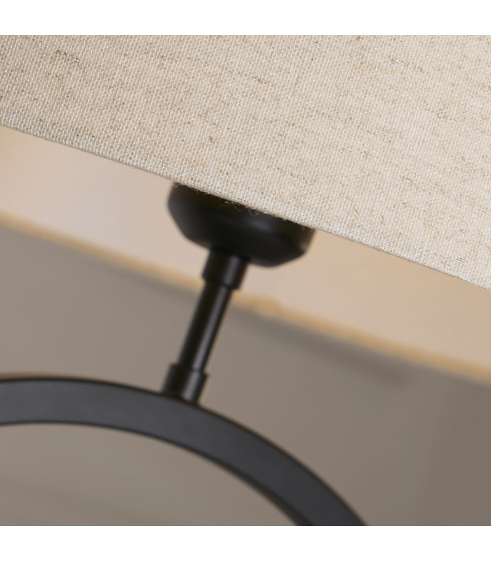 Elegant Table Lamp Matt Black Natural Shade 1x E27-5