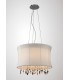 Ceiling Pendant 4 Light with White Shade Polished Chrome, Clear Crystal - 2