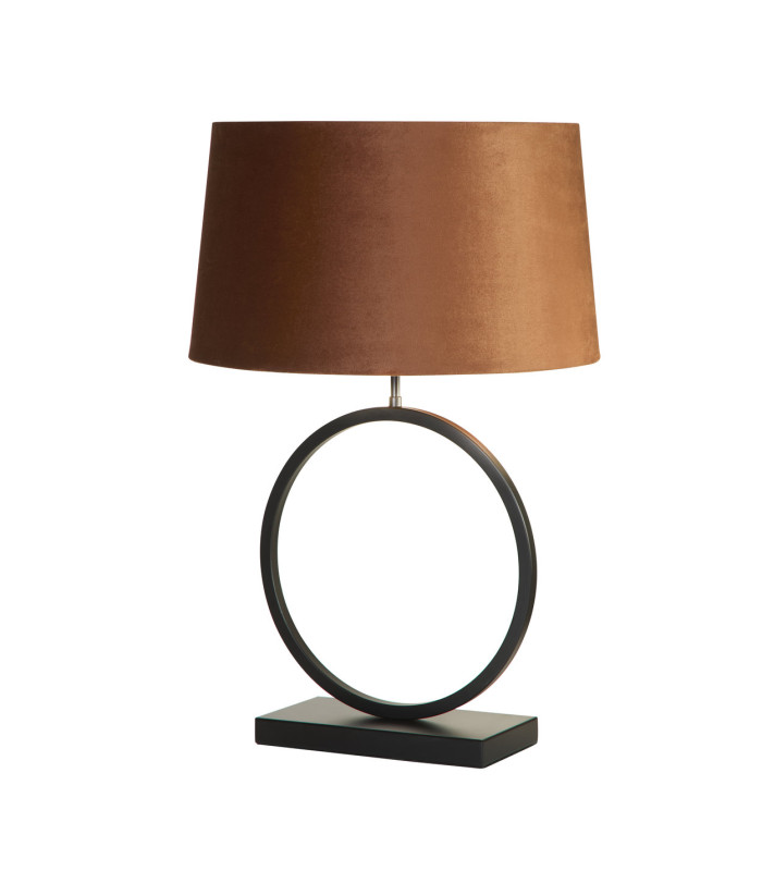 Elegant Table Lamp -Matt Black Burnt Orange Shade 1x E27-3