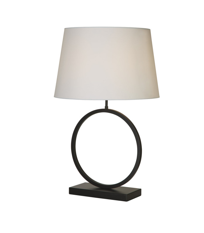 Elegant Table Lamp Matt Black White Shade x E27-3