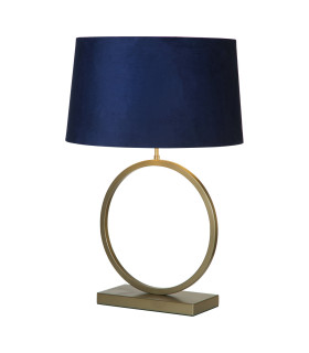 Elegant Table Lamp Bronze Navy Shade 1x E27-1