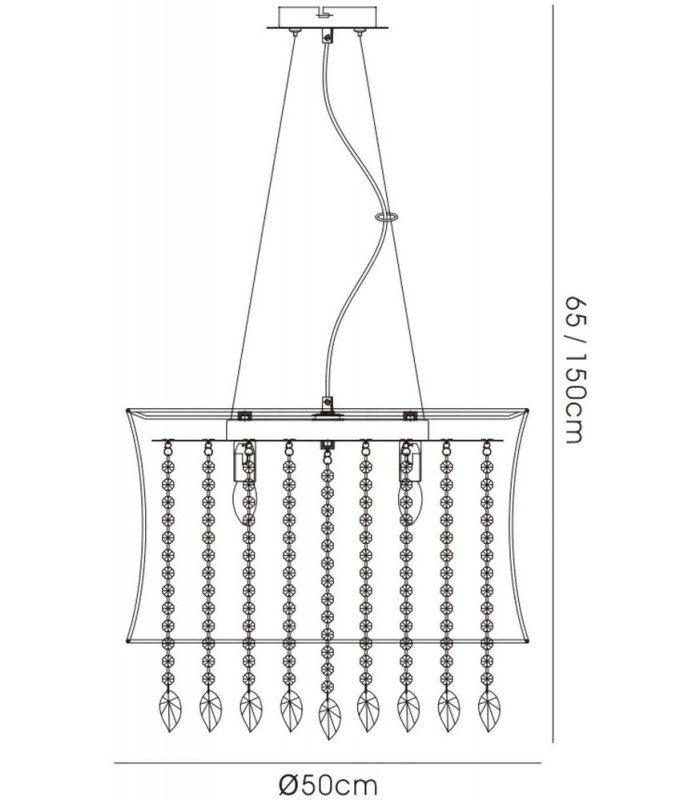 Ceiling Pendant 4 Light with White Shade Polished Chrome, Clear Crystal - 3