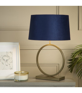 Elegant Table Lamp Bronze Navy Shade 1x E27-2