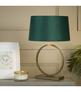 Elegant Table Lamp Bronze Emerald Shade 1x E27-2