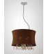 Ceiling Pendant 4 Light with Brown Shade Polished Chrome, Coffee Crystal - 2