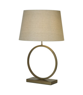 Elegant Table Lamp Bronze Natural Shade 1x E27-1