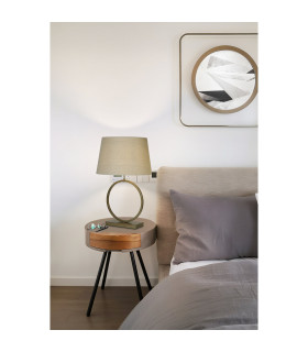 Elegant Table Lamp Bronze Natural Shade 1x E27-2