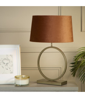 Elegant Table Lamp Bronze Burnt Orange Shade 1x E27-2