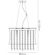 Ceiling Pendant 4 Light with Brown Shade Polished Chrome, Coffee Crystal - 3