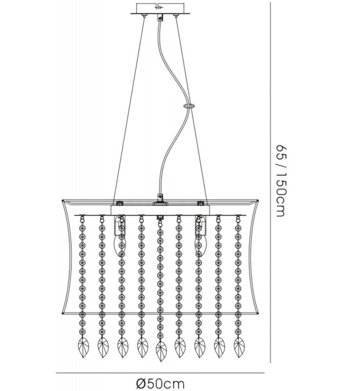 Ceiling Pendant 4 Light with Brown Shade Polished Chrome, Coffee Crystal - 3