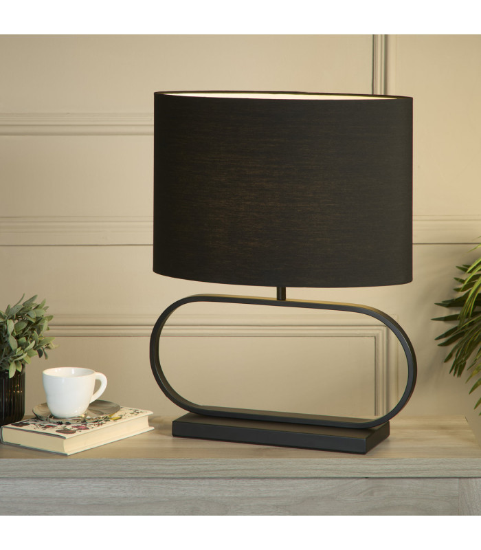 Sleek Table Lamp Black Black Shade 1x E27-2