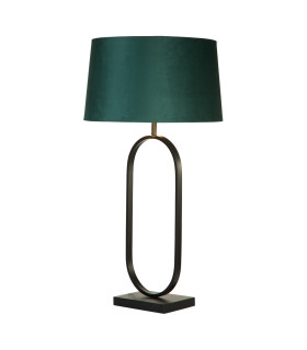 Modish Table Lamp Matt Black Emerald Shade 1x E27-1