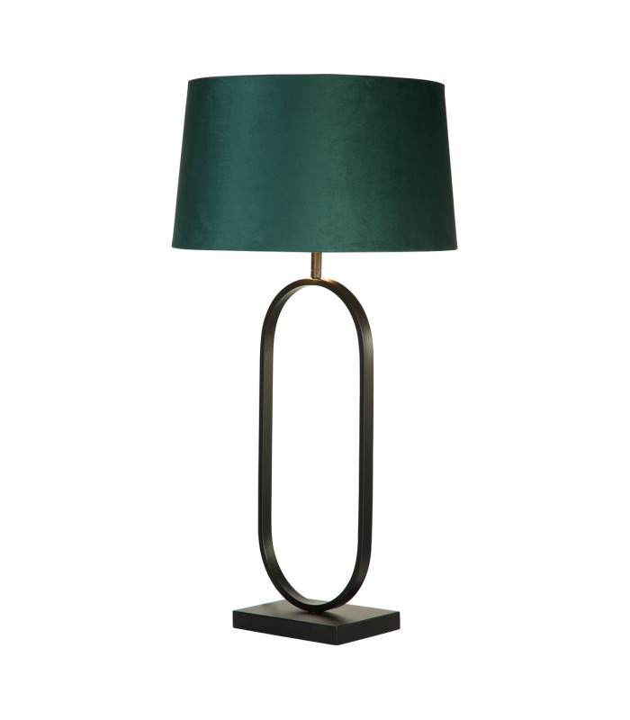 Modish Table Lamp Matt Black Emerald Shade 1x E27-1