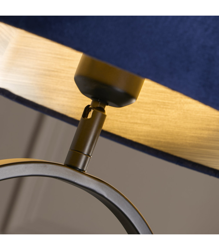 Modish Table Lamp Matt Black Shade Navy 1x E27-5