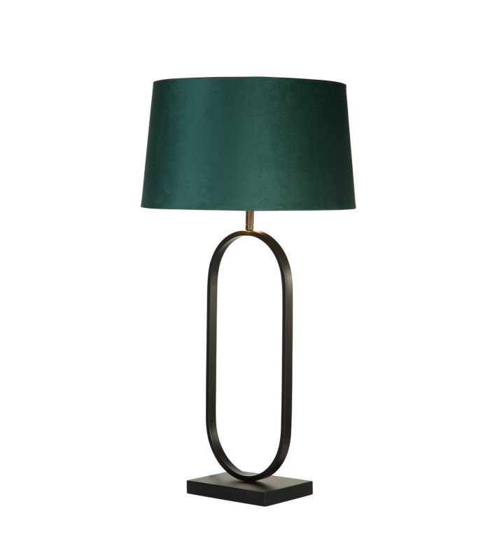 Modish Table Lamp Matt Black Emerald Shade 1x E27-3