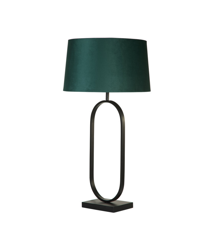Modish Table Lamp Matt Black Emerald Shade 1x E27-4