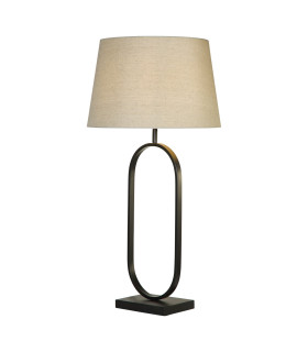 Modish Table Lamp Matt Black Natural Shade 1x E27-1