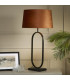 Modish Table Lamp Matt Black Burnt Orange Shade 1x E27-2