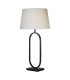 Modish Table Lamp Matt Black White Shade 1x E27-1