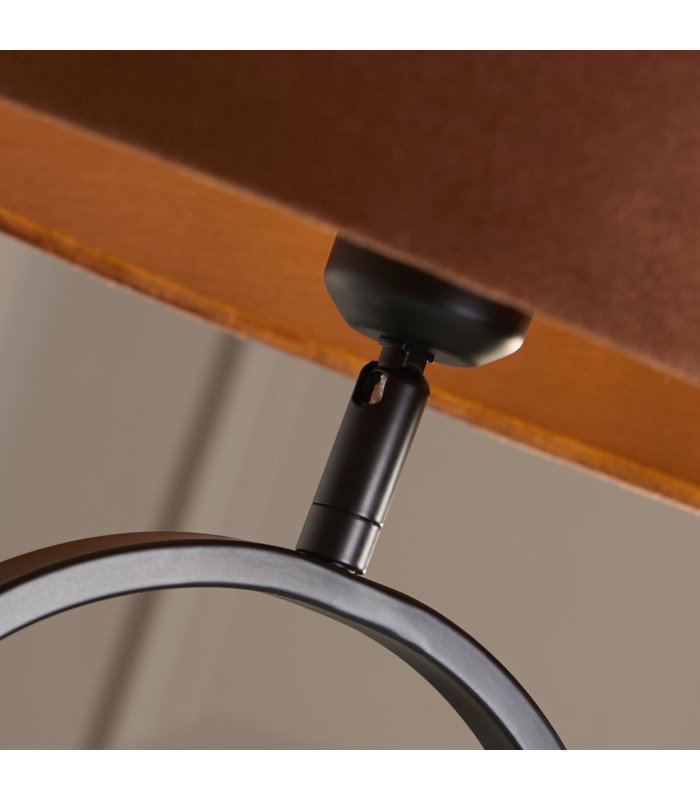 Modish Table Lamp Matt Black Burnt Orange Shade 1x E27-5