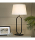Modish Table Lamp Matt Black White Shade 1x E27-2