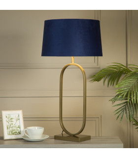 Modish Table Lamp Bronze Navy Shade 1x E27-2