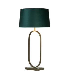 Modish Table Lamp Bronze Emerald Shade 1x E27-1
