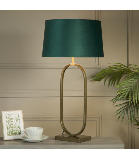 Modish Table Lamp Bronze Emerald Shade 1x E27-2