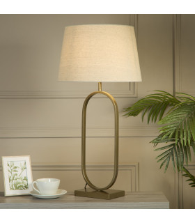 Modish Table Lamp Bronze Natural Shade 1x E27-2