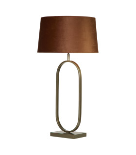 Modish Table Lamp Bronze Burnt Orange Shade 1x E27-1
