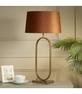 Modish Table Lamp Bronze Burnt Orange Shade 1x E27-2