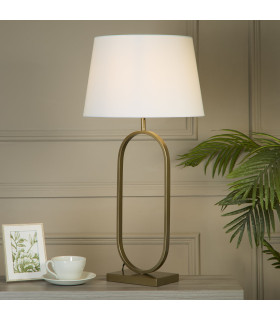 Modish Table Lamp Bronze White Shade x E27-2
