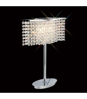 Table Lamp 2 Light Polished Chrome, Crystal - 2