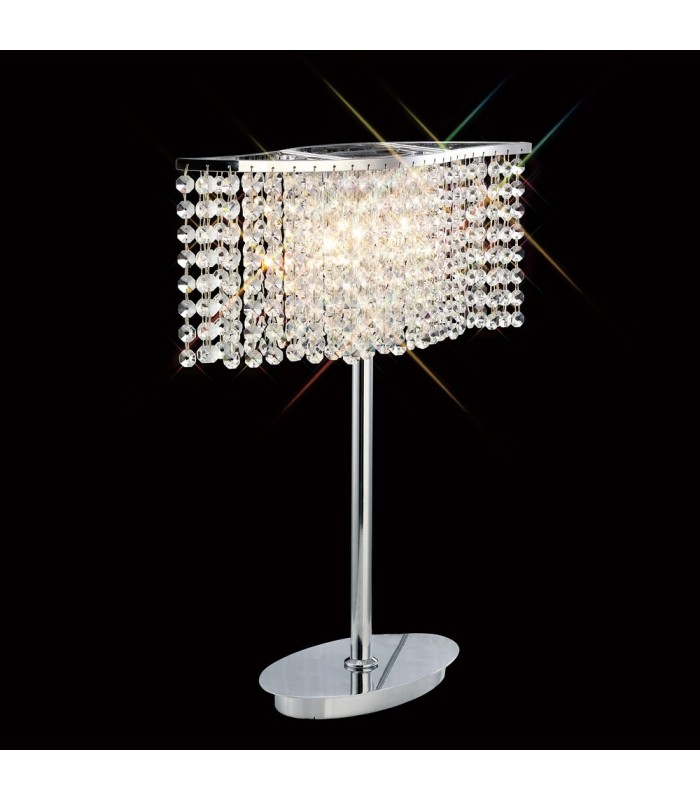 Table Lamp 2 Light Polished Chrome, Crystal - 2