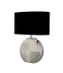 Regen Table Lamp Chrome Ceramic Black Fabric Shade 1x E27-3