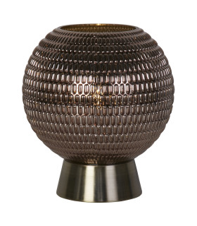 Mila Table Lamp Antique Brass & Brown Glass 1x E27-1