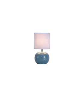 Fete Table Lamp Blue Glass Linen Shade 1x E27-3
