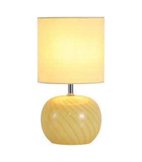 Fete Table Lamp Yellow Glass Linen Shade 1x E14-1