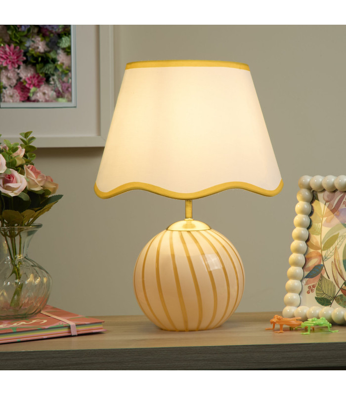Celine Table Lamp Yellow Striped Glass x-2