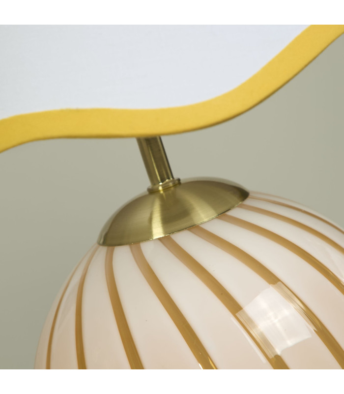 Celine Table Lamp Yellow Striped Glass x-5