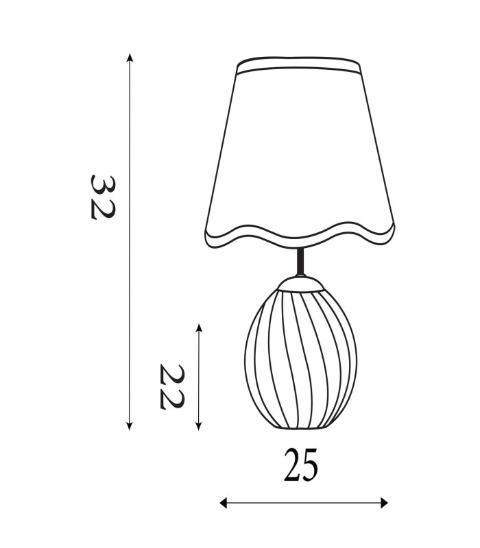 Celine Table Lamp Yellow Striped Glass x-6